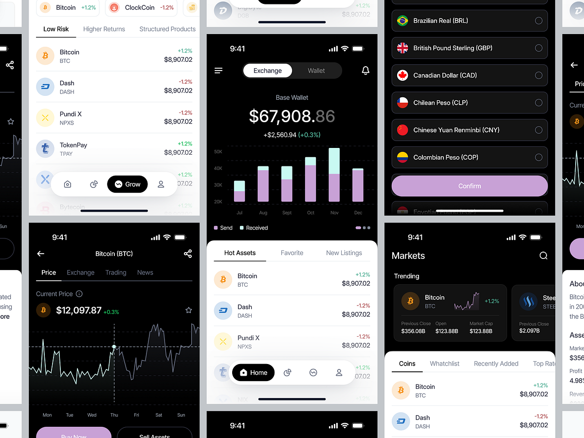 Crypto Mobile App UI/UX - Full Screen by Keitoto on Dribbble
