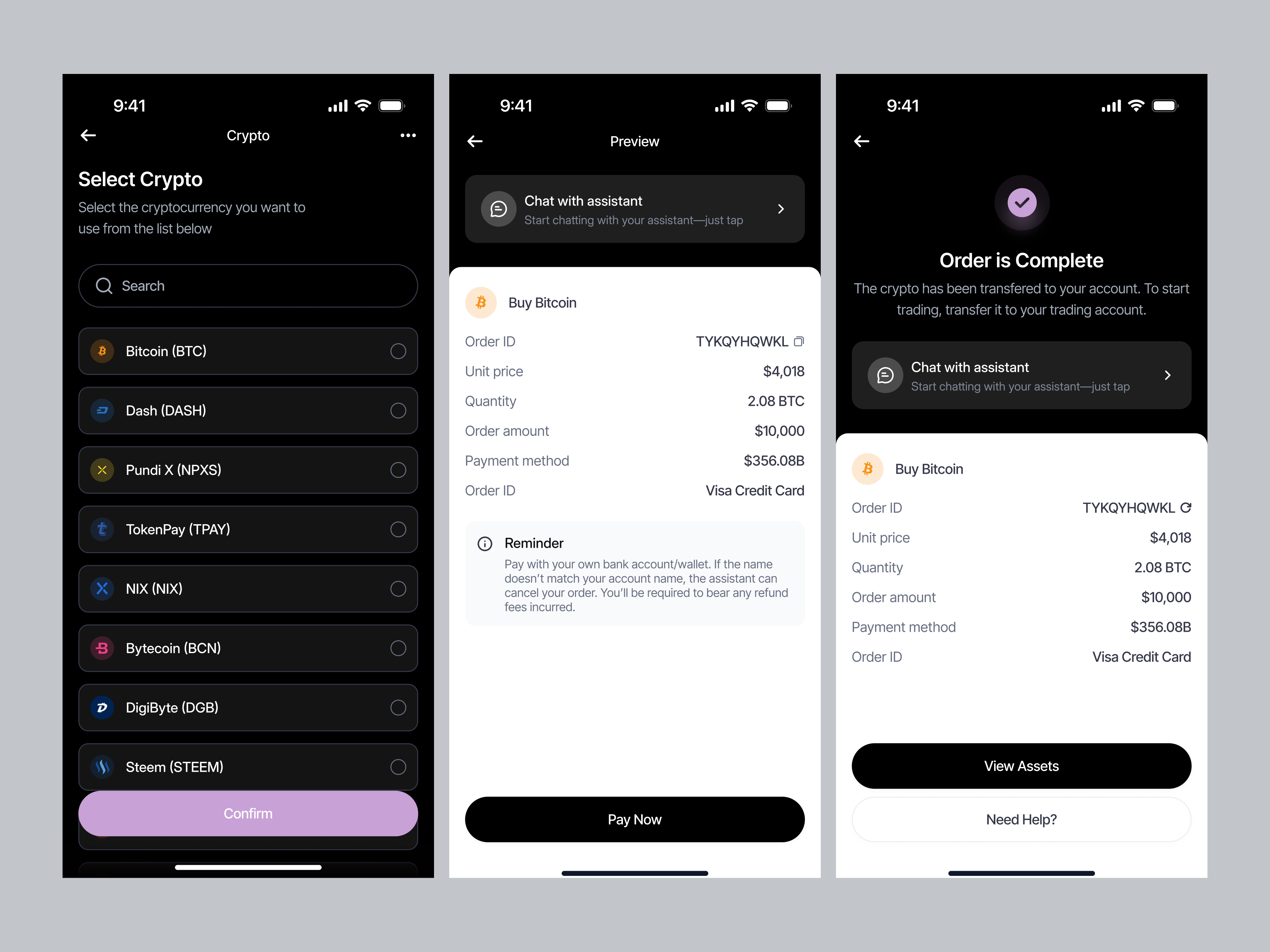 Crypto Mobile App UI/UX - Full Screen by Keitoto on Dribbble
