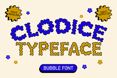 Clodice bubble creative cute design display font funky lettering logo modern typeface