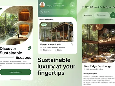 Green Elegance: A Seamless App Interface 🌳 appdesign