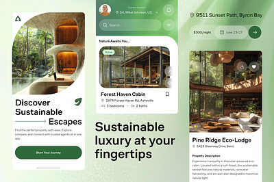 Green Elegance: A Seamless App Interface 🌳 appdesign