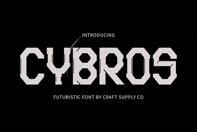 Cybros creative design display font futuristic lettering logo modern typeface