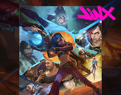 League of Legends Arcane Poster Edit arcane design dribbble challenge dribbblechallenge edit graphic design jinx league of legends lol marketing netflix post poster social media poster