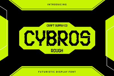 Cybros Rough creative design display font futuristic lettering modern rough typeface