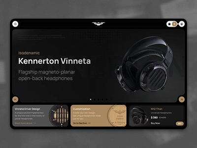 Kennerton Audio Equipment Website art audio brending design ecommerce handcrafted headphones interface kennerton market minimal music product shop store technology ui ux web website