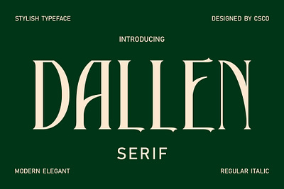 Dallen branding creative design elegant font lettering logo modern serif typeface