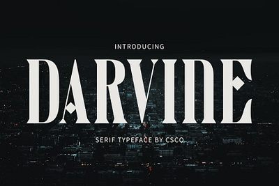 Darvine branding condensed creative design font lettering logo modern serif typeface