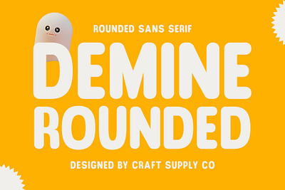 Demine Rounded bold creative design font lettering logo rounded sans serif typeface