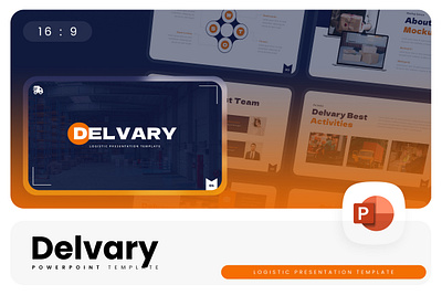 Delvary PowerPoint Template blue business delvary gsl key logistic modern orange ppt pptx presentation template ui website