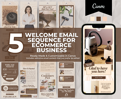 Editable Home Automation Welcome Email Sequence Template brand templates canva email canva template email marketing email templates home appliances home automation klaviyo template mailchimp template newsletter template welcome email