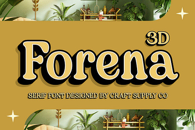 Forena 3D 3d creative design elegant font lettering logo modern rounded serif typeface