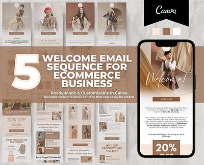 Editable Sustainable Fashion Welcome Email Sequence Template brand templates canva email editable email email marketing email templates fashion klaviyo template mailchimp template newsletter template welcome email