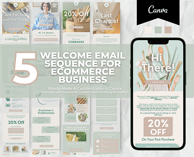 Editable Household Items Welcome Email Sequence Template brand templates canva email canva template email marketing email templates household items klaviyo template mailchimp template newsletter template welcome email