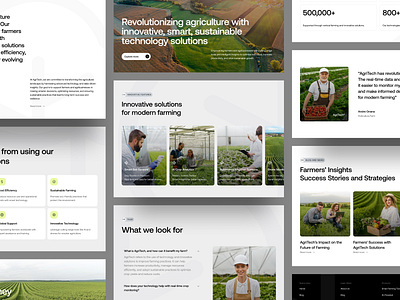 AgriTech - Landing page agriculture agritech efficiency environment farming future growth innovation landing pages nature smartfarming solutions sustainability tech technology uiux userinterface webdesign website