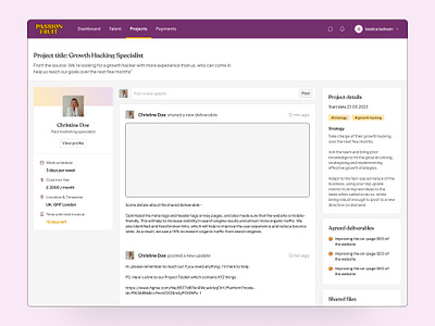 Passionfruit — Project Feed app feed project feed ui userinterface web app