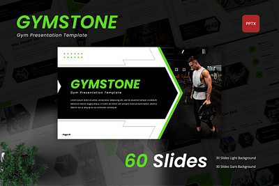 Gymstone - Gym PowerPoint Template activity aquipment bodybuilding business creative design exercise fitness gym powerpoint presentation sport training typography