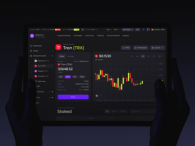 Sphere UI: Crypto (UI KIT) crypto crypto dashboard crypto liquidity crypto staking crypto ui kit dark mode dark version dashboard defi ethereum liquidity platform sphere ui crypto stake staking the18.design trade traiding ui kit uikit