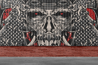 SAMURAI SKULL HEAD art artist artwork clothing cool design graphic design ill illustration logo merchandise samurai unique