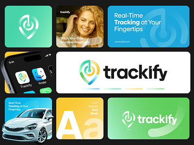 Trackify Logo Design brand branding car tracking gps icon identity logo logo design logo designer logodesign logos logotype mark minimalist logo monogram symbol tracking tracking app logo