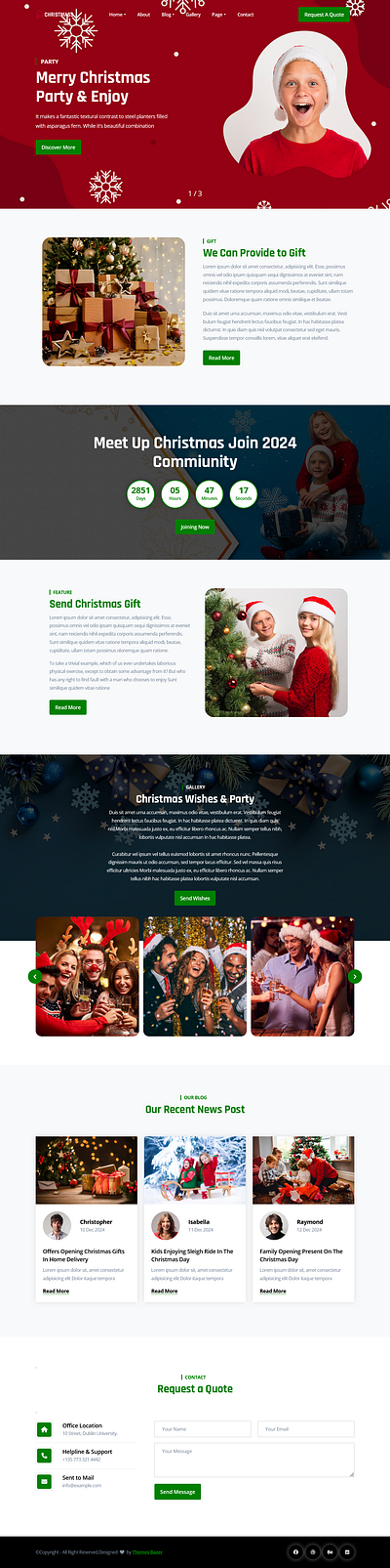 Christmass - Christmas Event Planing HTML Website Template animation branding design flat illustration minimal typography ui website