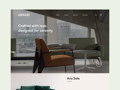 Minimalist Furniture Landing Page branding furniture furniture design minimal minimalistic mobile app product design ui ui design ux ux design uxui uxui design web design website