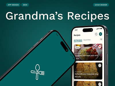 Grandma's Recipes - Bringing your family together! app app design app ui case study figma mobile app saas ui ui design ui ux design user experience design user interface design