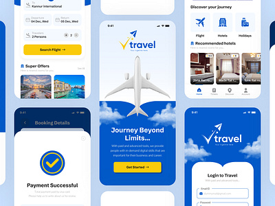 Travel Mobile App UI Design adobe photoshop mobile app ui design travel mobile app design uiux uiux design web design website