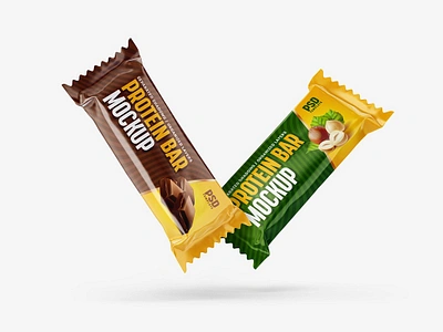 Protein Bar Mockup Set bar box candy chocolate clean container design empty food mockup pack package packaging paper product realistic snack sweet template wrapper