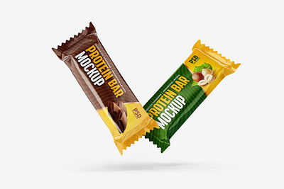 Protein Bar Mockup Set bar box candy chocolate clean container design empty food mockup pack package packaging paper product realistic snack sweet template wrapper