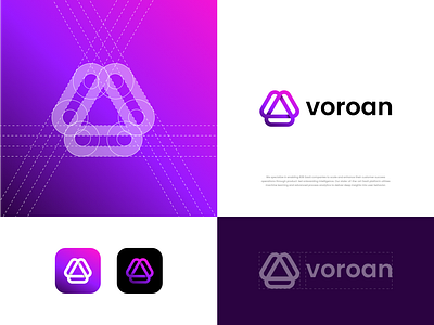 Voroan- SaaS Logo Branding ai arounda b2b brand guidelines brand identity branding design digital illustration graphic design graphicdesign icon logo logo branding minimal saas typography ui v logo visual design visual identity