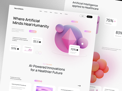 AI Innovations Healthcare Platform - NeuroMedix ai ai healthcare ai startup ai technology ai website ai website design artificial intelligence doctor health health care homepage landing page medical care mental health saas saas landing page ui ux web design web ui design website design