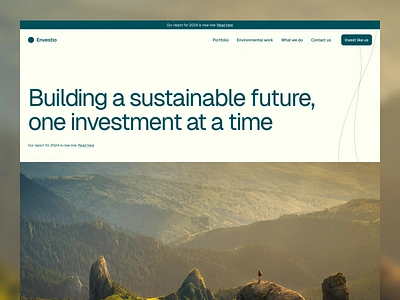 Hero section - Sustainable investments environment green header header section hero hero section section ui ui design web design