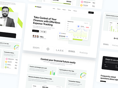 Finance Landing Page accounts booking clean design finance fintech landing page landing page design nice ui task management uiux website design