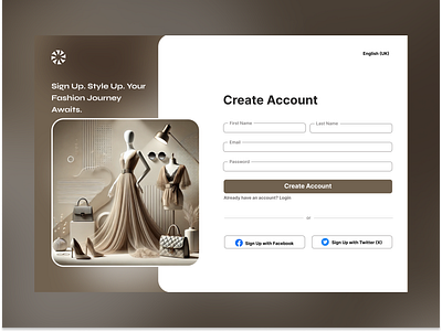 Sign Up Page for a Fashion Brand. #DailyUI dailyui graphic design signup typography ui ux