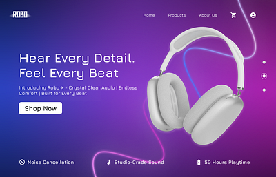 Product Landing Page 3d animation app appdesign branding electronic graphic design headphone logo motion graphics music product productwebsite ui userexperience userinterface ux web webdesign website