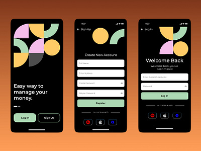 Wallet App Design Login/SignUp design signin signup ui ux