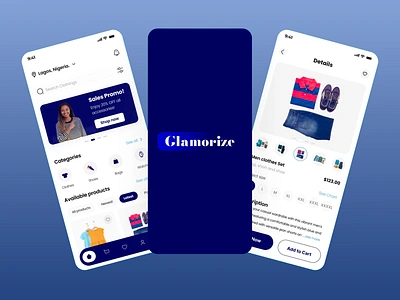 Glamorize - ecommerce site. app app design app interface design app ui app ux branding clothing shop design interface design mobile mobile app design mobile ui mobile ui design mobile ux online store shop ui ui design ux ux design