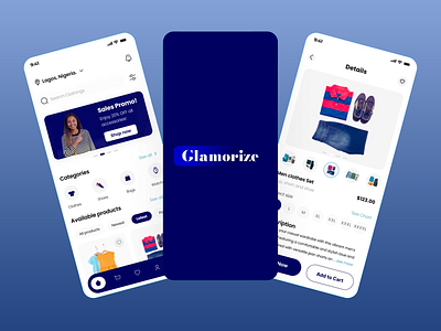 Glamorize - ecommerce site. app app design app interface design app ui app ux branding clothing shop design interface design mobile mobile app design mobile ui mobile ui design mobile ux online store shop ui ui design ux ux design