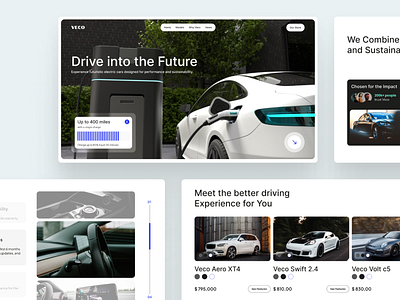 Electric Car Modern Clean Website Design auto automotive car clean eco eco friendly electric electric car website environment ev futuristic landing landing page modern sustainabilty sustainable car ui user interface vehicle website