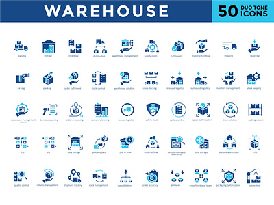 Warehouse Icon Set - Duotone logistics