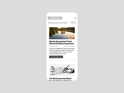 Daily UI - Articles page articles brutalist graphic graphic design layout minimal minimalism mobile mobile design readibility ui uxui web design