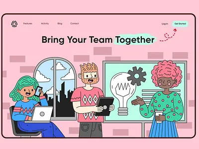 Agency Landing Page 3d color design header illustration landing page minimal modern team typography ui uiux unique ux web website