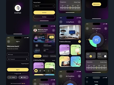 Smart Home Full App Design app design automation clean control design home homeautomation hometech interface interiordesign mobile app mobile design oripio remote smart smart devices smarthome technology ui ux