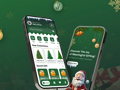 Christmas Gift App Design app design christmas app christmas app design christmas app ui christmas gift app christmas ui holiday new year santa snow winter xmas