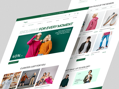 Modern E-commerce Fashion Website. clean clean design design e commerece ecommerce ecommerce website fahion website landing page minimal design modern raddito radditollc ui ui design user interface vogue web design website