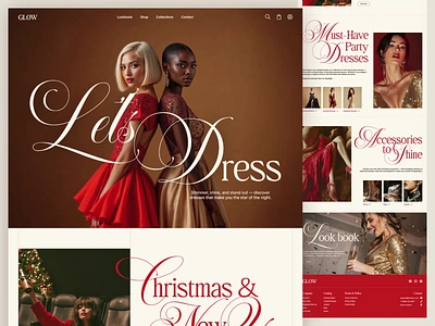 Elegant Fashion E-Commerce Website Design beauty christmas clothing clothing store ecommerce ecommerce design elegant eveningwear fashion fashion store fashion website glamour landing page luxury online shop online store premium shopping web design website