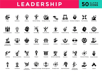 Leadership Icon Pack - Glyph training