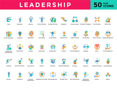 Leadership Icon Pack - Flat training