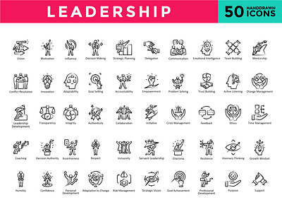 Leadership Icon Pack - Handdrawn training