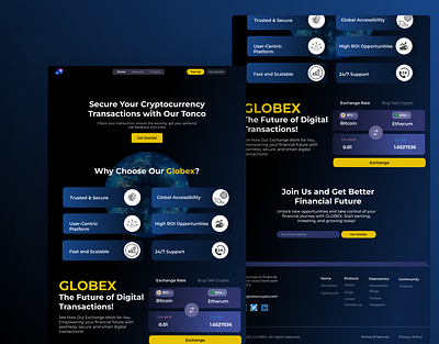 "Your Crypto Journey Starts Here: Globex" animation blockchaindesign cryptocurrency cryptolandingpage cryptostartup cryptouiux digitalfinance fintechdesign globex investmentapp landingpageinspiration modernlandingpage nextgenfinance ui uiuxdesign